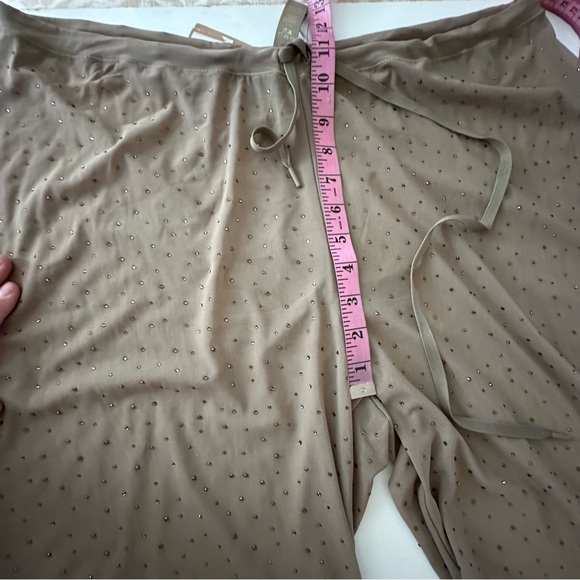 SKIMS Desert Brown/TanMesh Sparkling Rhinestones Drawstring Coverup Pants NWT 3X - Picture 13 of 16